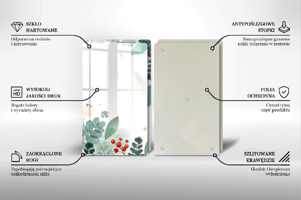 Főzőlap védő üveglap Akvarell levelek