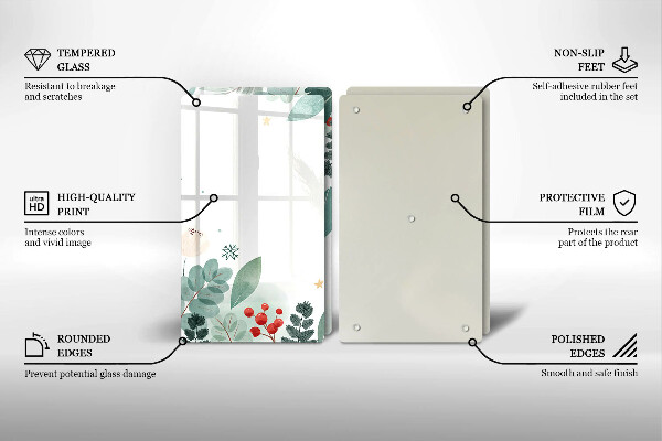 Főzőlap védő üveglap Akvarell levelek