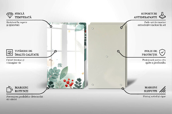 Főzőlap védő üveglap Akvarell levelek