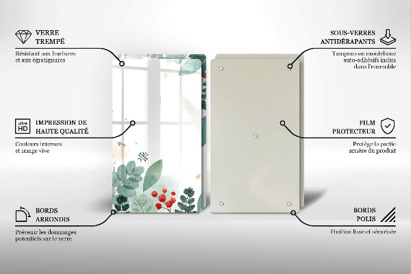 Főzőlap védő üveglap Akvarell levelek