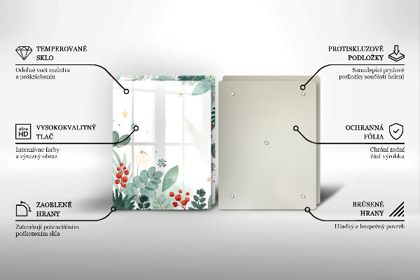 Főzőlap védő üveglap Akvarell levelek