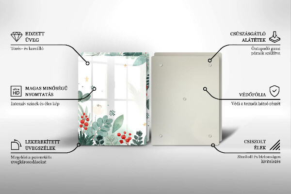 Főzőlap védő üveglap Akvarell levelek