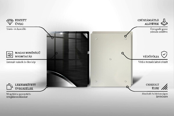 Főzőlap védő üveglap Fém absztrakció