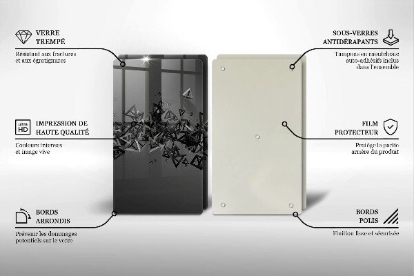 Főzőlap védő üveglap Absztrakt 3D-s formák