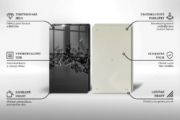 Főzőlap védő üveglap Absztrakt 3D-s formák