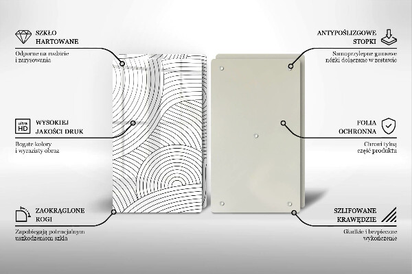 Főzőlap védő üveglap Fekete vonalak absztrakció