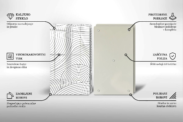 Főzőlap védő üveglap Fekete vonalak absztrakció