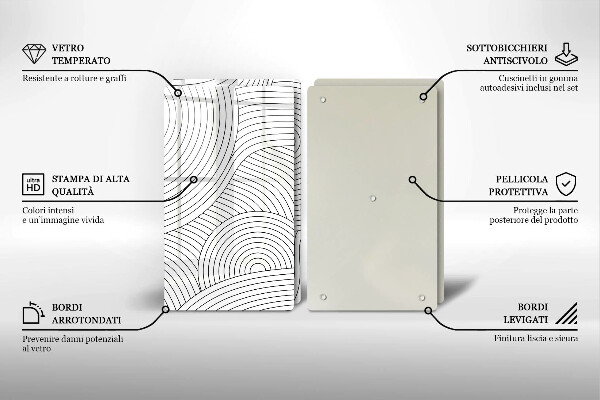 Főzőlap védő üveglap Fekete vonalak absztrakció