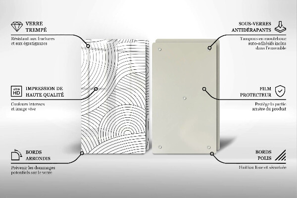 Főzőlap védő üveglap Fekete vonalak absztrakció