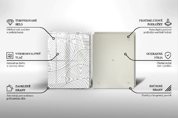 Főzőlap védő üveglap Fekete vonalak absztrakció