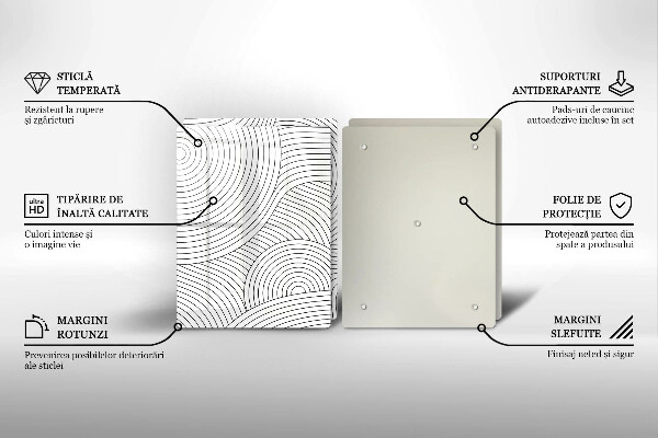 Főzőlap védő üveglap Fekete vonalak absztrakció
