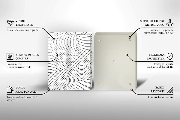 Főzőlap védő üveglap Fekete vonalak absztrakció
