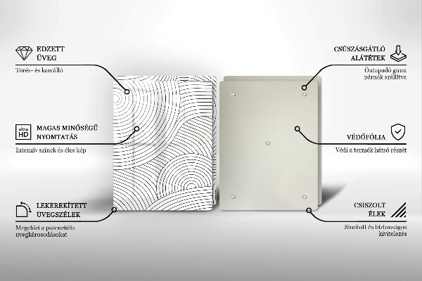 Főzőlap védő üveglap Fekete vonalak absztrakció