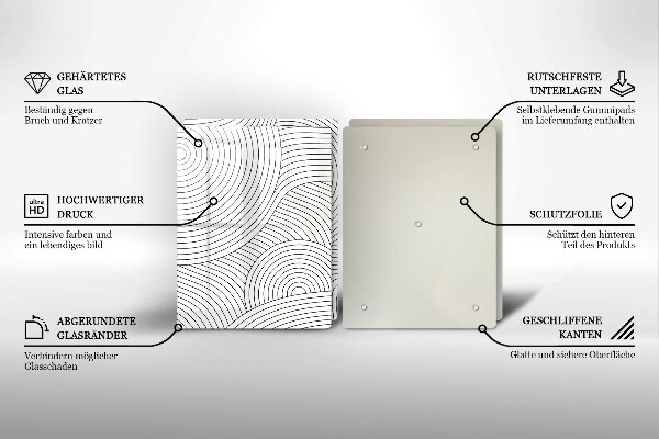 Főzőlap védő üveglap Fekete vonalak absztrakció