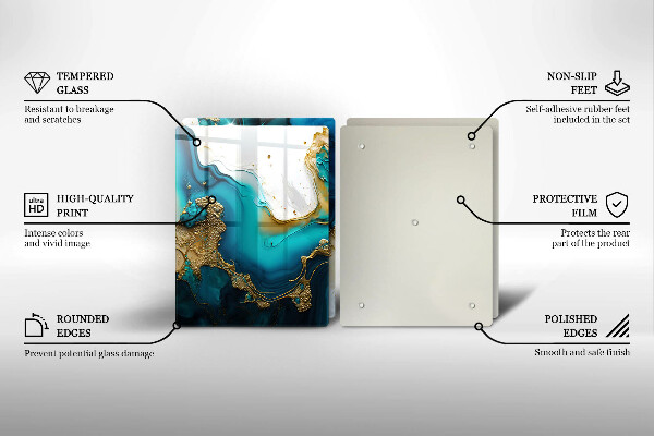 Főzőlap védő üveglap Türkiz absztrakció