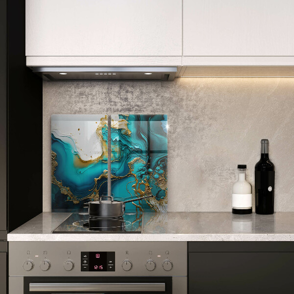 Főzőlap védő üveglap Türkiz absztrakció