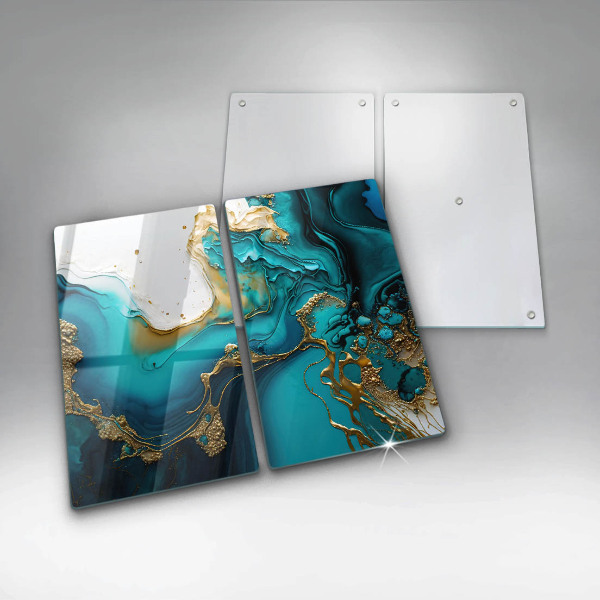 Főzőlap védő üveglap Türkiz absztrakció