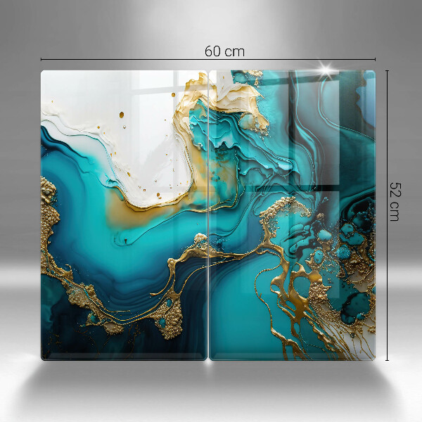 Főzőlap védő üveglap Türkiz absztrakció