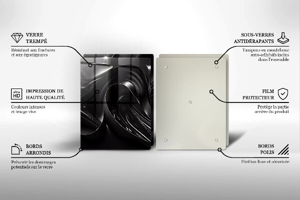 Főzőlap védő üveglap Absztrakt fekete massza