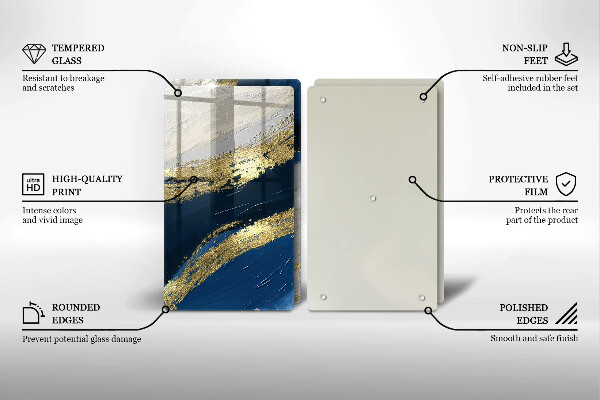 Főzőlap védő üveglap Textúra arannyal