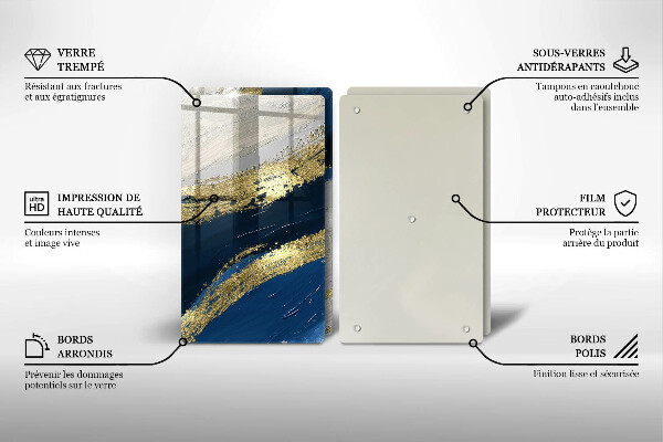 Főzőlap védő üveglap Textúra arannyal