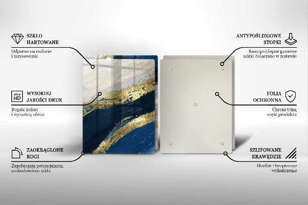 Főzőlap védő üveglap Textúra arannyal