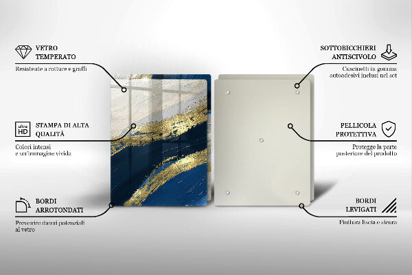 Főzőlap védő üveglap Textúra arannyal