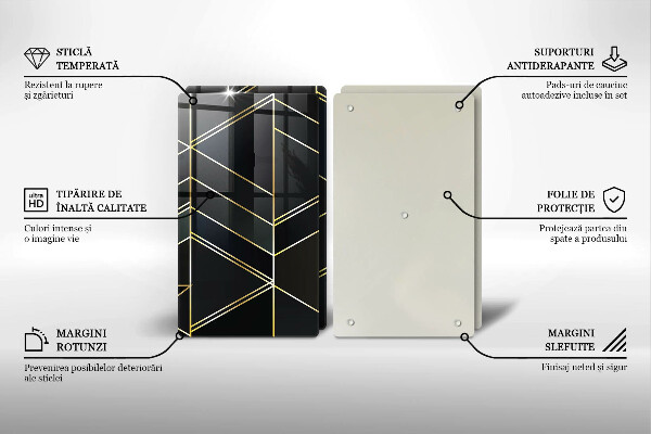 Főzőlap védő üveglap Absztrakt háromszögek