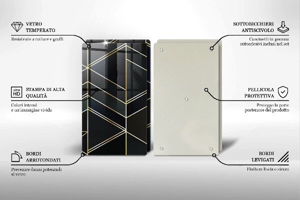 Főzőlap védő üveglap Absztrakt háromszögek