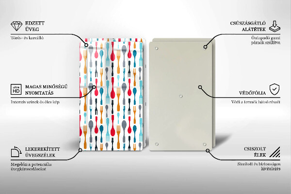 Főzőlap védő üveglap Kanál illusztráció