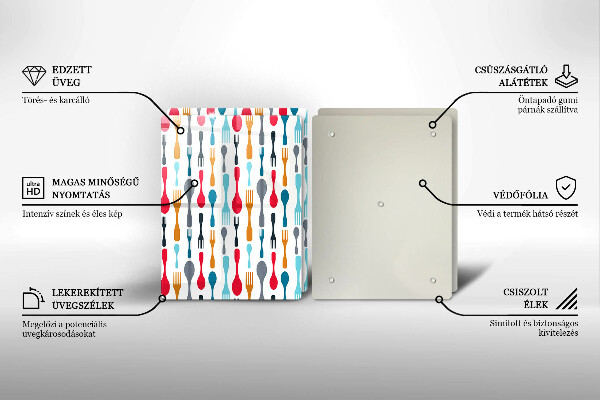 Főzőlap védő üveglap Kanál illusztráció