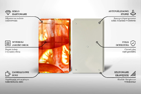 Főzőlap védő üveglap Egy szelet piros paradicsom