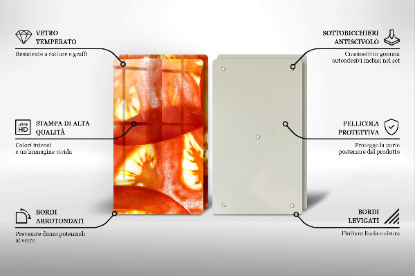 Főzőlap védő üveglap Egy szelet piros paradicsom