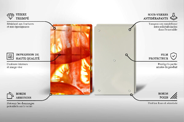 Főzőlap védő üveglap Egy szelet piros paradicsom