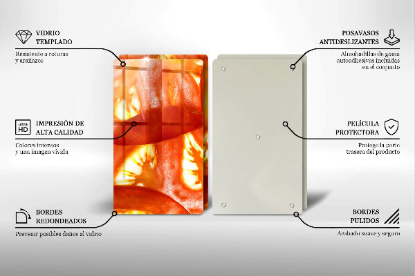 Főzőlap védő üveglap Egy szelet piros paradicsom