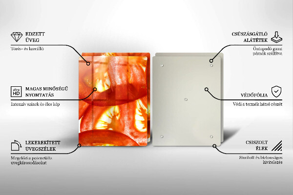 Főzőlap védő üveglap Egy szelet piros paradicsom