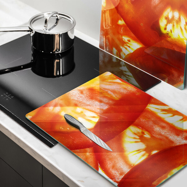 Főzőlap védő üveglap Egy szelet piros paradicsom