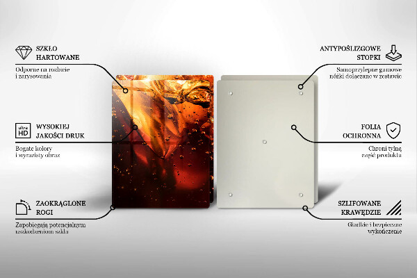 Főzőlap védő üveglap Cola ital jéggel