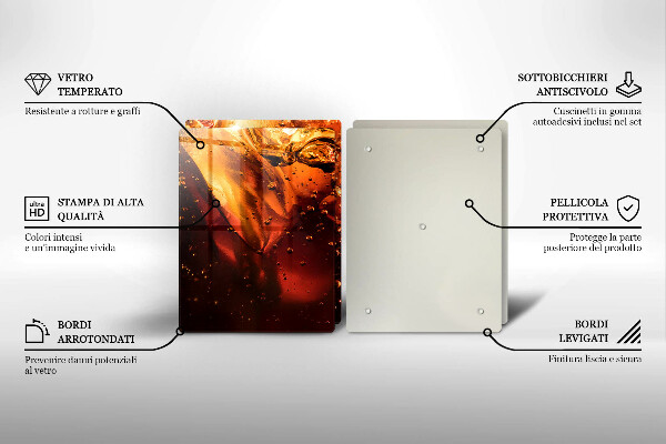 Főzőlap védő üveglap Cola ital jéggel