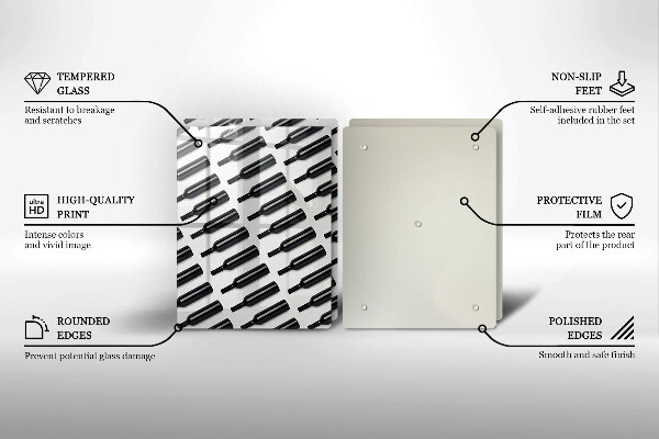 Főzőlap védő üveglap Fekete borosüvegek