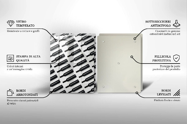 Főzőlap védő üveglap Fekete borosüvegek