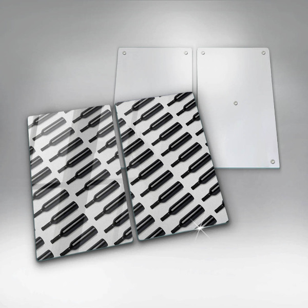 Főzőlap védő üveglap Fekete borosüvegek