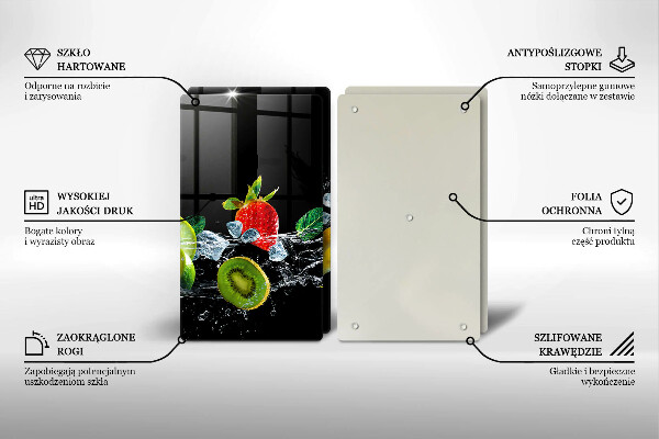 Főzőlap védő üveglap Gyümölcsök vízben