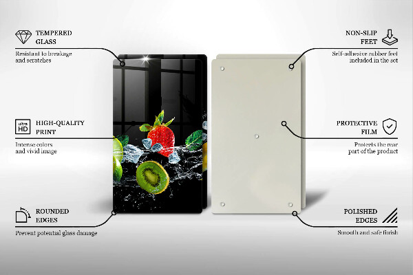 Főzőlap védő üveglap Gyümölcsök vízben