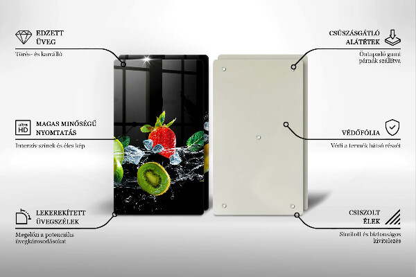 Főzőlap védő üveglap Gyümölcsök vízben