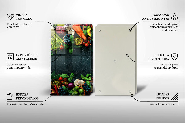 Főzőlap védő üveglap Friss zöldségek