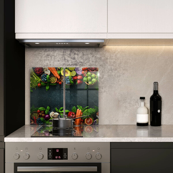Főzőlap védő üveglap Friss zöldségek
