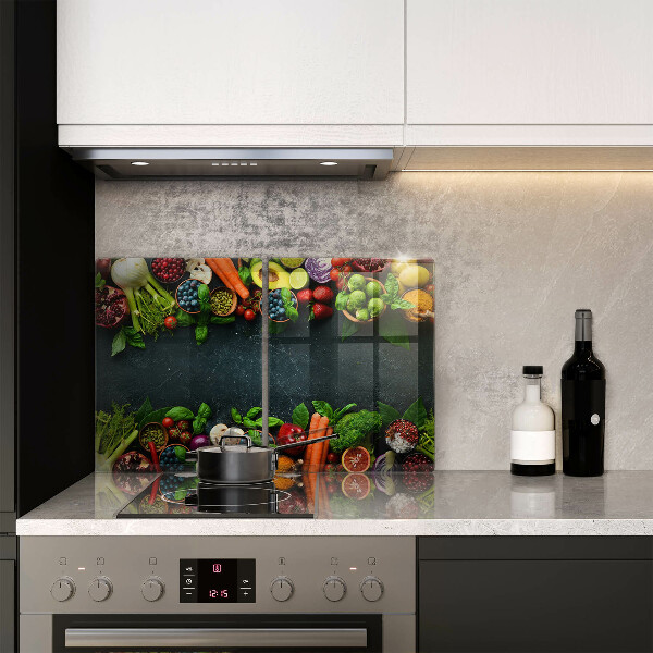 Főzőlap védő üveglap Friss zöldségek