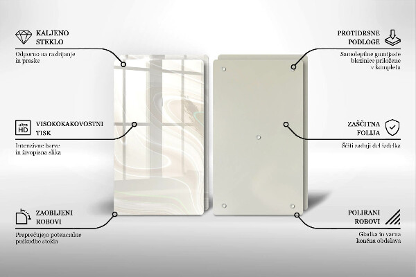 Főzőlap védő üveglap Krémes textúra