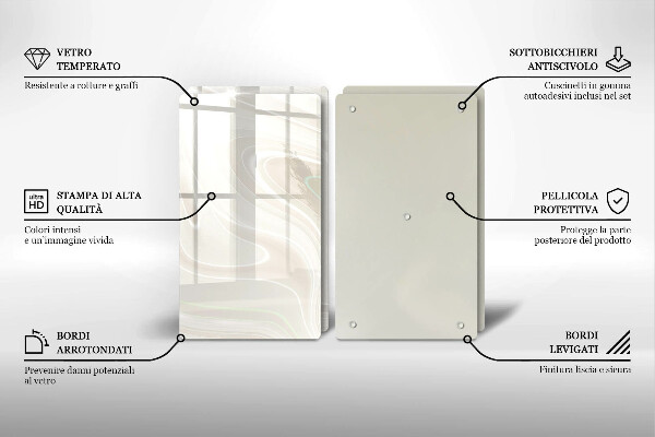 Főzőlap védő üveglap Krémes textúra